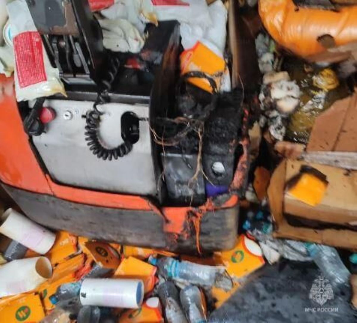 В Обнинске во время работ вспыхнул самоходный штабелер