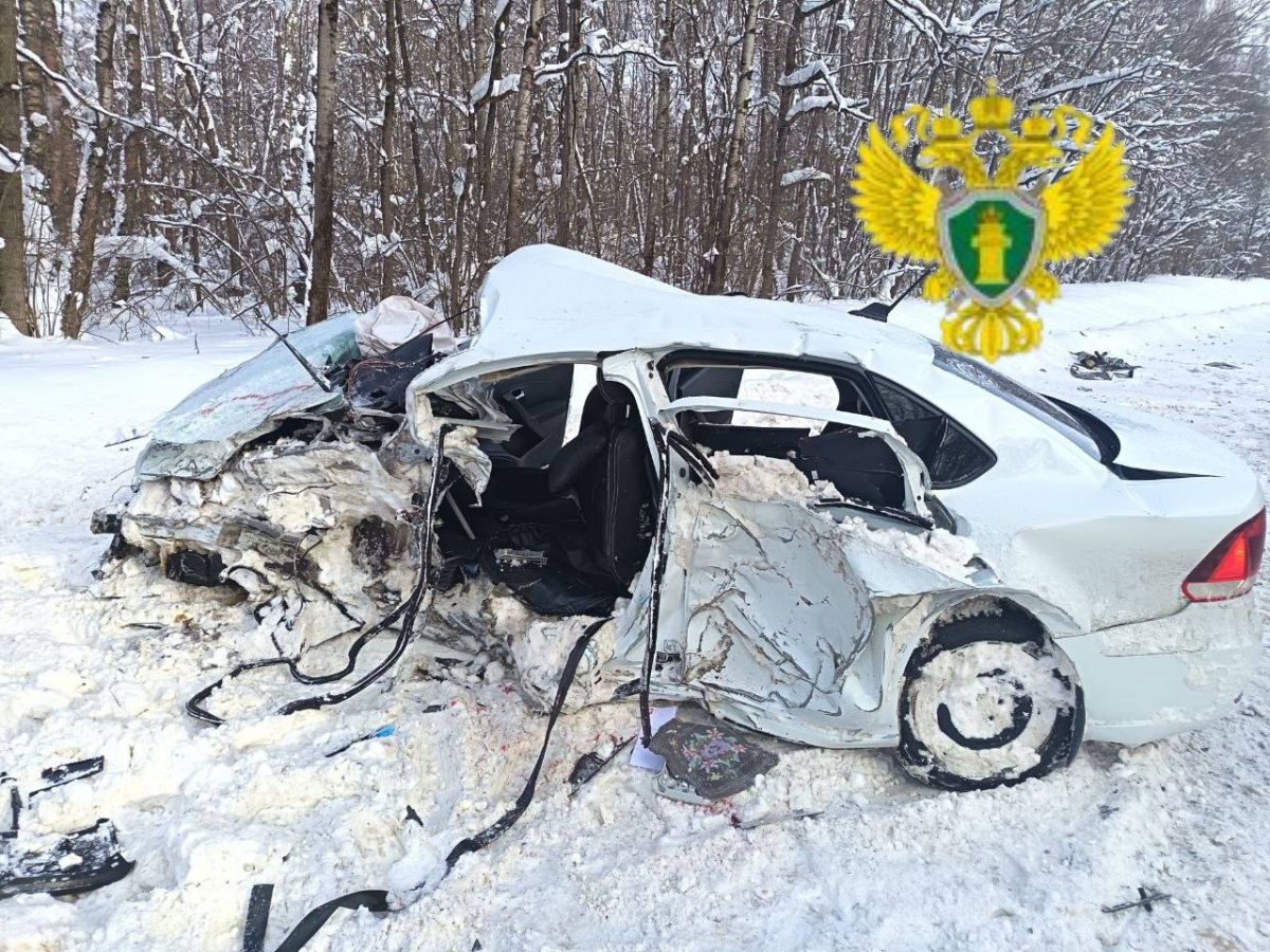 Прокуратура и МВД показали фото с места смертельного ДТП с участием Volkswagen и Lexus в Калужской области