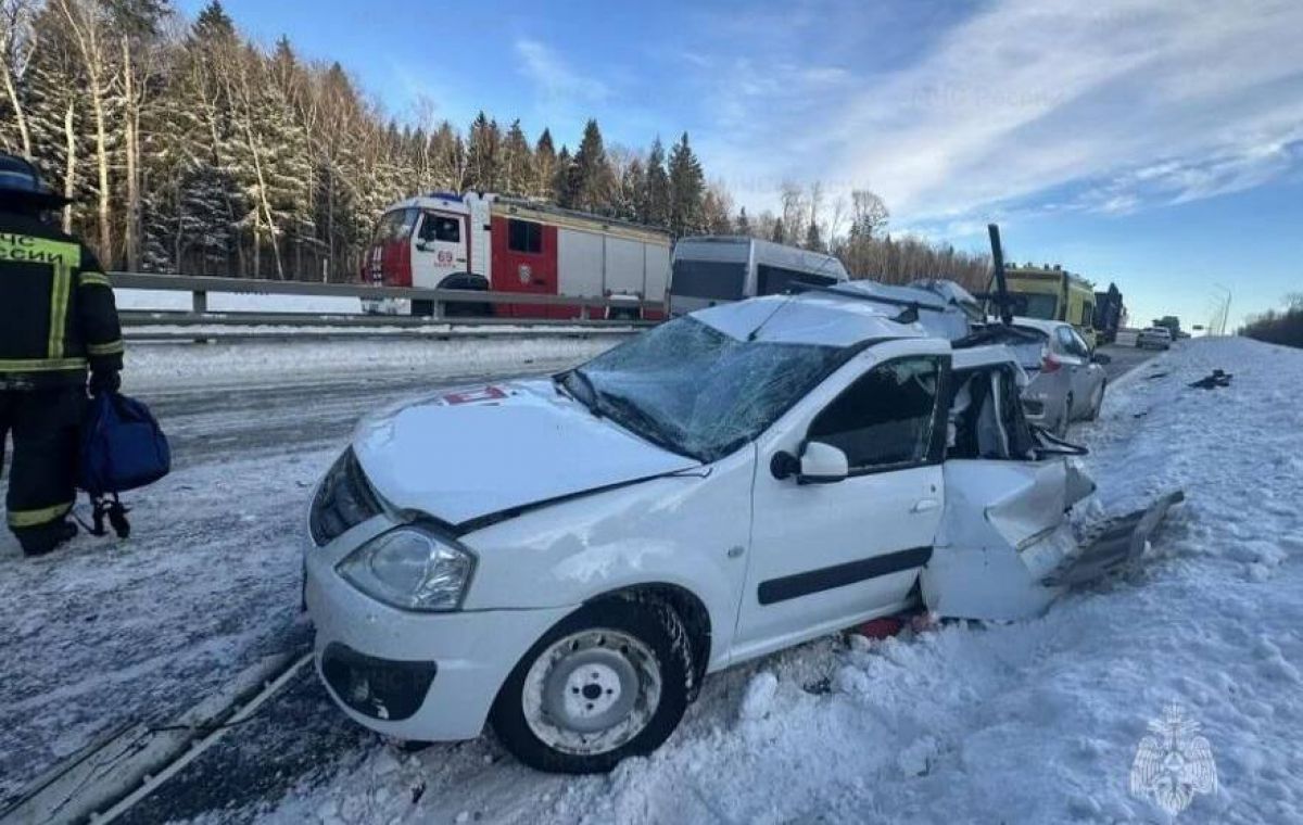 Ребенок и мужчина пострадали в ДТП с грузовиком на калужской трассе