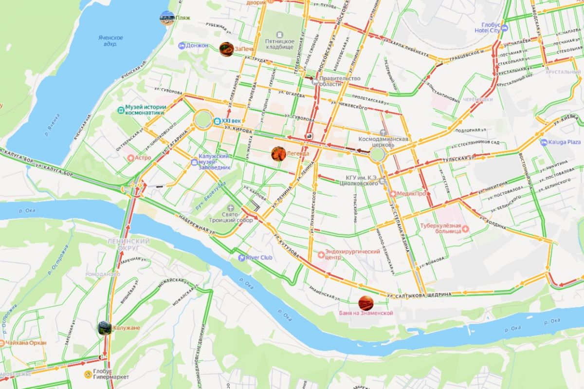 Калуга с утра вновь парализована