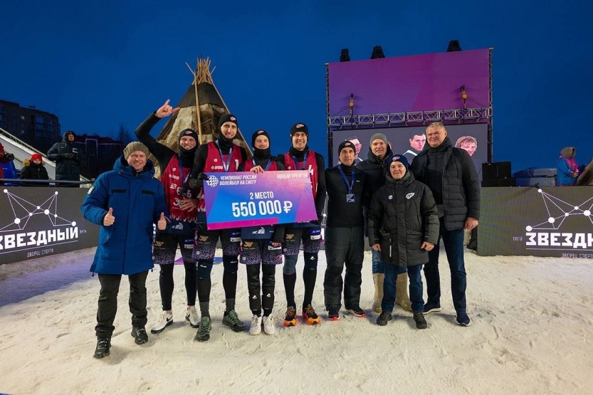 Обнинские спортсмены Веретюк и Сабаев завоевали серебро Чемпионата России по волейболу на снегу