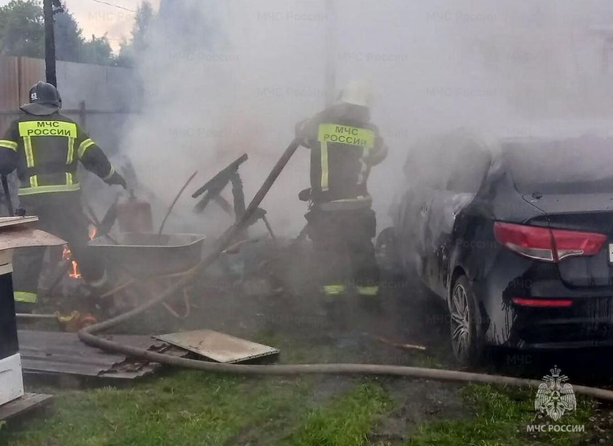 Автомобиль сгорел в Дзержинском округе Калужской области