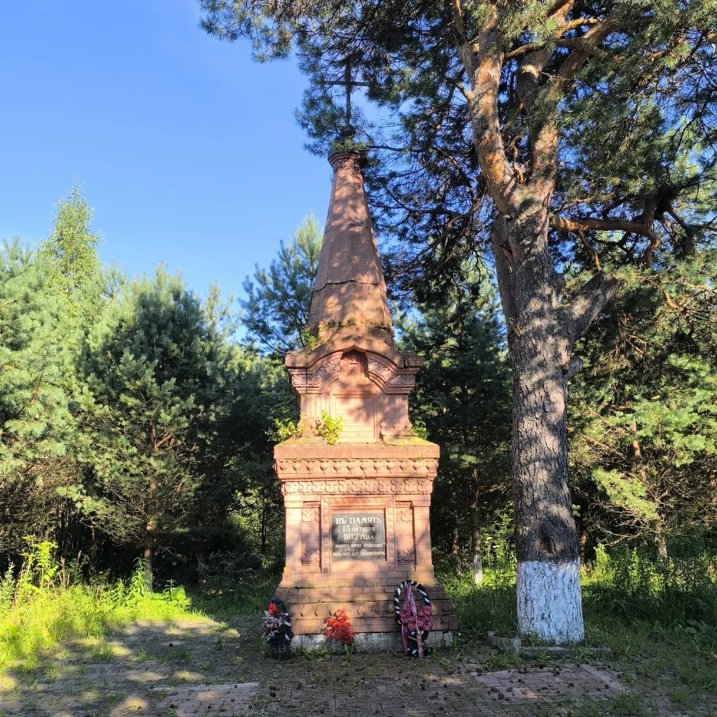 В Медыни памятник русским воинам 1812 года зарастает кустарником