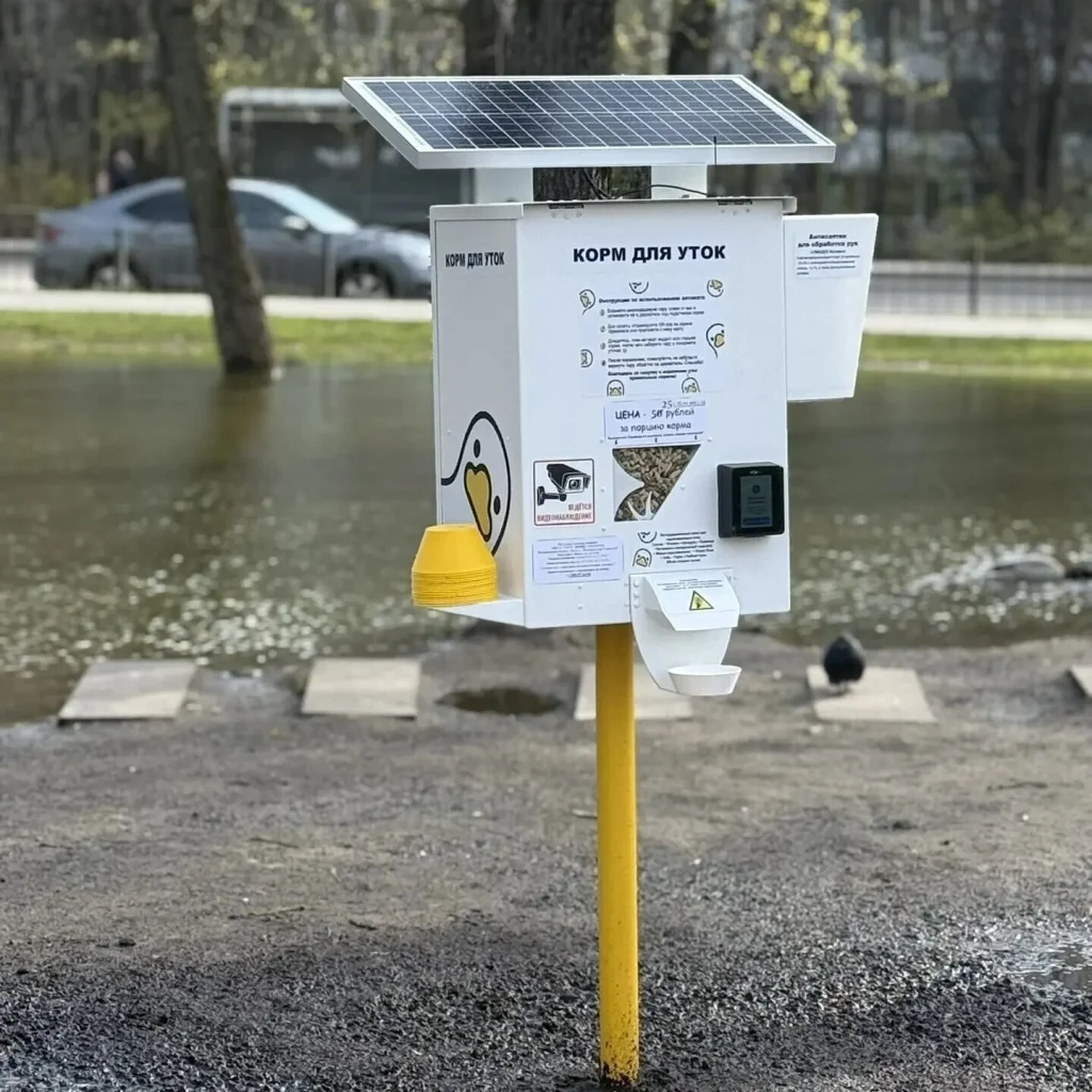 В Калуге установили ещё один автомат с кормом для уток