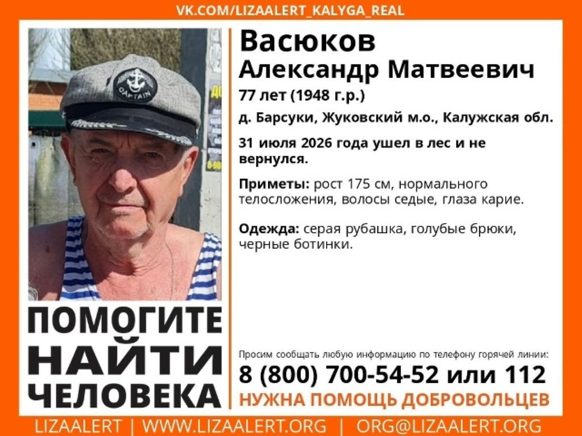 77-летний пенсионер из калужской деревни пошел в лес и не вернулся