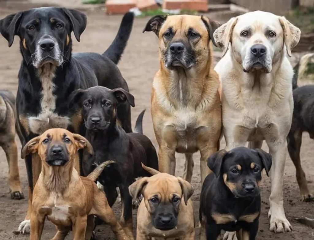 В селе Калужской области собаки бегают стаями